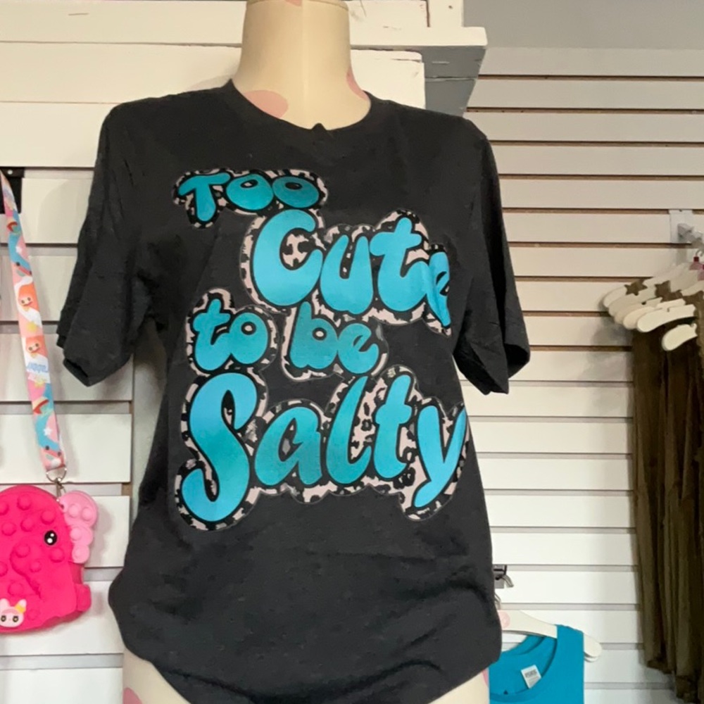 Large Bella Canvas Gray Tee with Blue Print